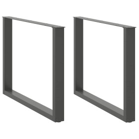 Patas para mesa comedor forma U 2uds antracita 100x(72-73)