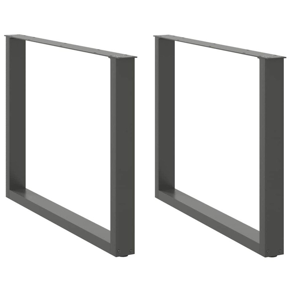 Patas para mesa comedor forma U 2uds antracita 100x(72-73)