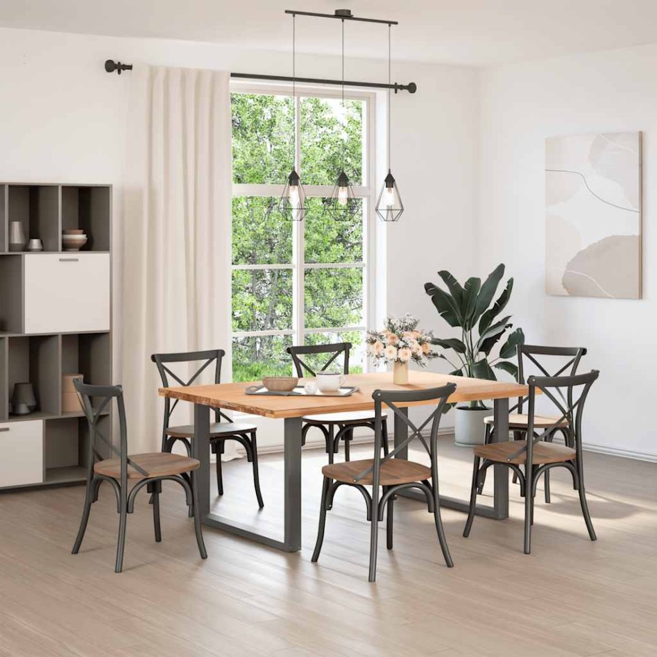 Patas para mesa comedor forma U 2uds antracita 100x(72-73)