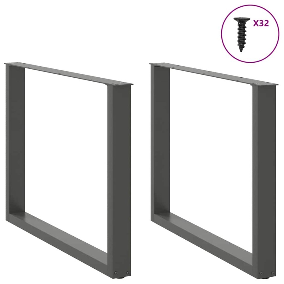 Patas para mesa comedor forma U 2uds antracita 100x(72-73)