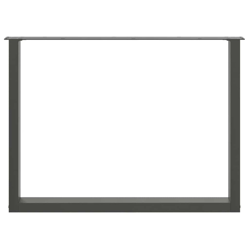 Patas para mesa comedor forma U 2uds antracita 100x(72-73)