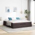 Estructura cama otomana colchón tela marrón oscuro 160x200