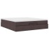 Estructura cama otomana colchón tela marrón oscuro 160x200