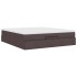 Estructura cama otomana colchón tela marrón oscuro 160x200