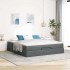 Estructura cama otomana colchón tela gris oscuro 160x200