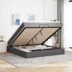 Estructura cama otomana colchón tela gris oscuro 180x200cm