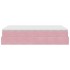 Estructura de cama otomana colchón terciopelo rosa