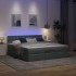 Estructura cama otomana colchón tela gris oscuro 160x200