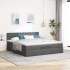 Estructura cama otomana colchón tela gris oscuro 160x200