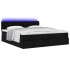Estructura de cama otomana con colchón tela negra 160x200