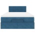 Estructura de cama otomana colchón terciopelo azul