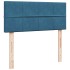 Estructura de cama otomana colchón terciopelo azul