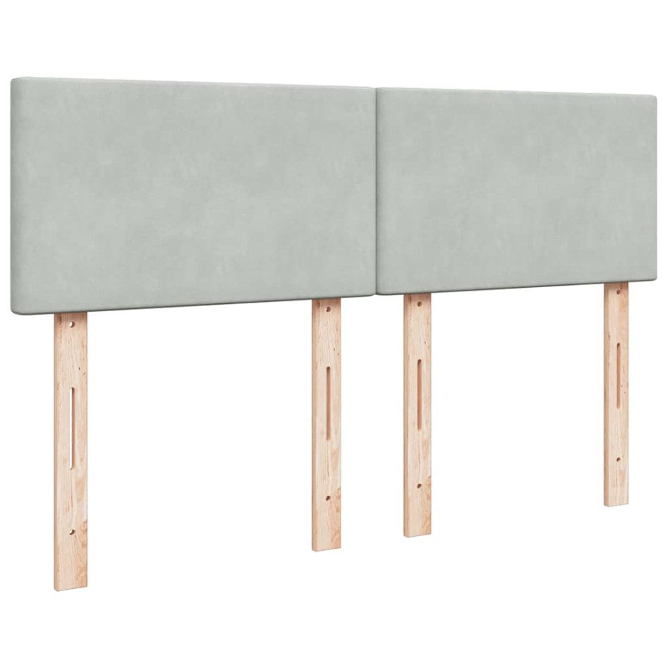 Estructura cama otomana colchón terciopelo gris claro