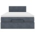 Estructura cama otomana colchón terciopelo gris