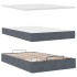 Estructura cama otomana colchón terciopelo gris