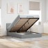 Cama otomana con colchón LED gris claro 140x190 cm