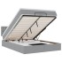 Cama otomana con colchón LED gris claro 140x190 cm