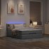 Cama otomana con colchón LED gris claro 140x190 cm