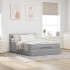 Cama otomana con colchón LED gris claro 140x190 cm