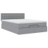 Cama otomana con colchón LED gris claro 140x190 cm