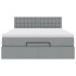 Cama otomana con colchón LED gris claro 140x190 cm