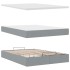 Cama otomana con colchón LED gris claro 140x190 cm