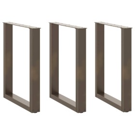 Patas mesa centro forma U 3uds acero natural 70x(72-73)cm