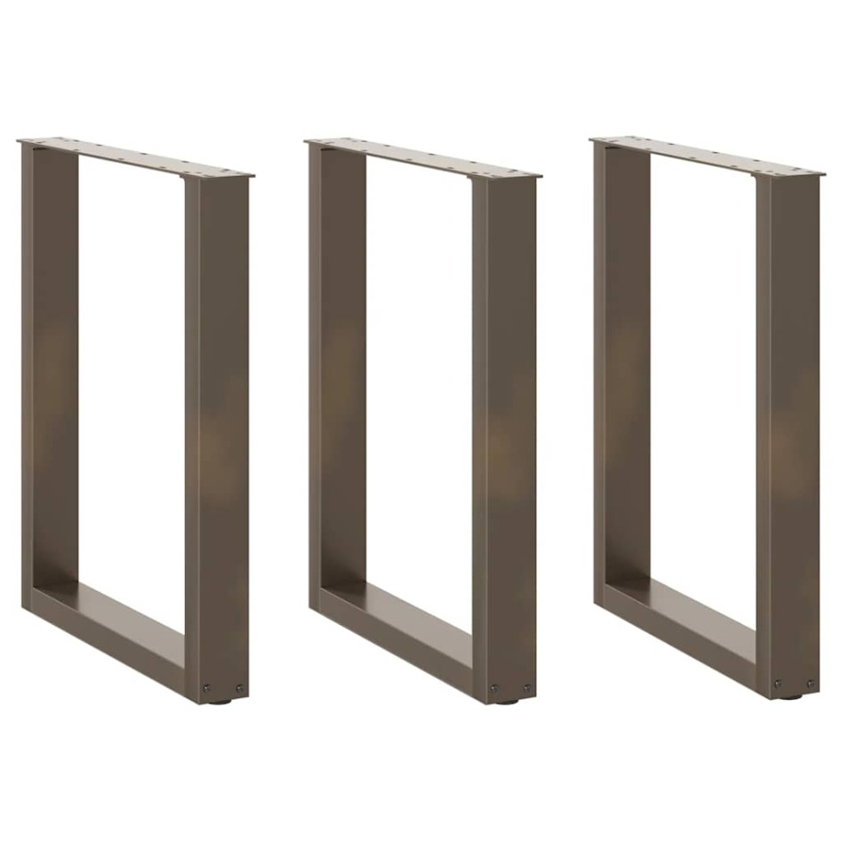 Patas mesa centro forma U 3uds acero natural 70x(72-73)cm