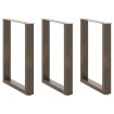 Patas mesa centro forma U 3uds acero natural 70x(72-73)cm acero