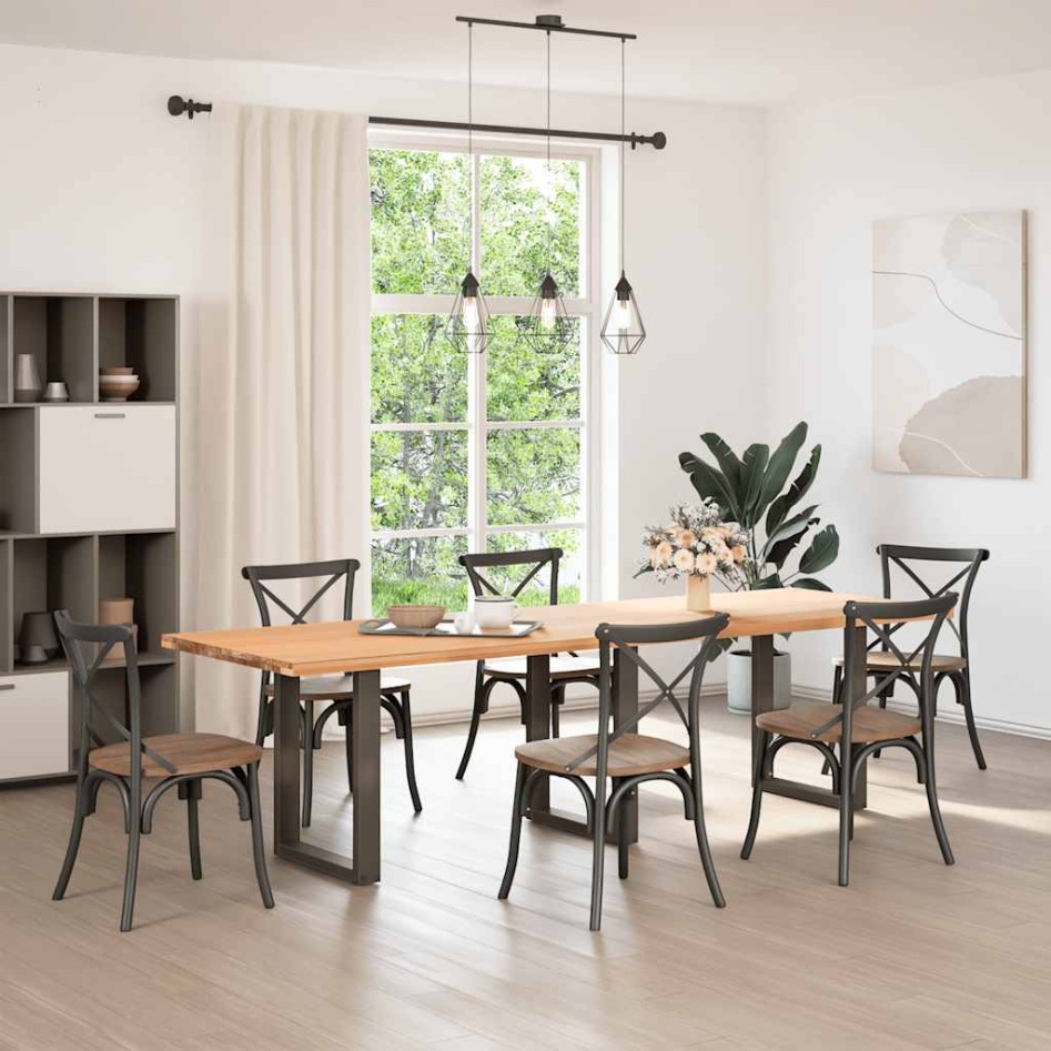 Patas mesa centro forma U 3uds acero natural 70x(72-73)cm