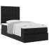 Cama otomana colchón cuero sintético negra 90x190