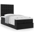Cama otomana colchón cuero sintético negra 90x190