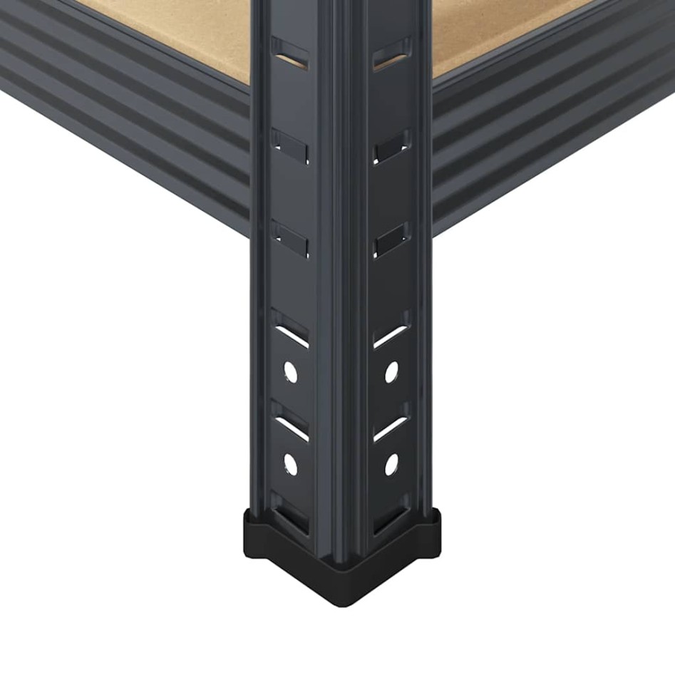 Estante almacenaje 5 niveles 3 uds acero y madera