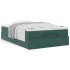 Estructura cama otomana colchón terciopelo verde
