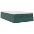 Estructura cama otomana colchón terciopelo verde