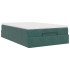Estructura cama otomana colchón terciopelo verde