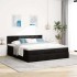Estructura de cama otomana con colchón tela negra 160x200