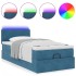 Estructura de cama otomana con colchón terciopelo azul