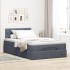 Estructura cama otomana colchón terciopelo gris