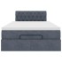 Estructura cama otomana colchón terciopelo gris