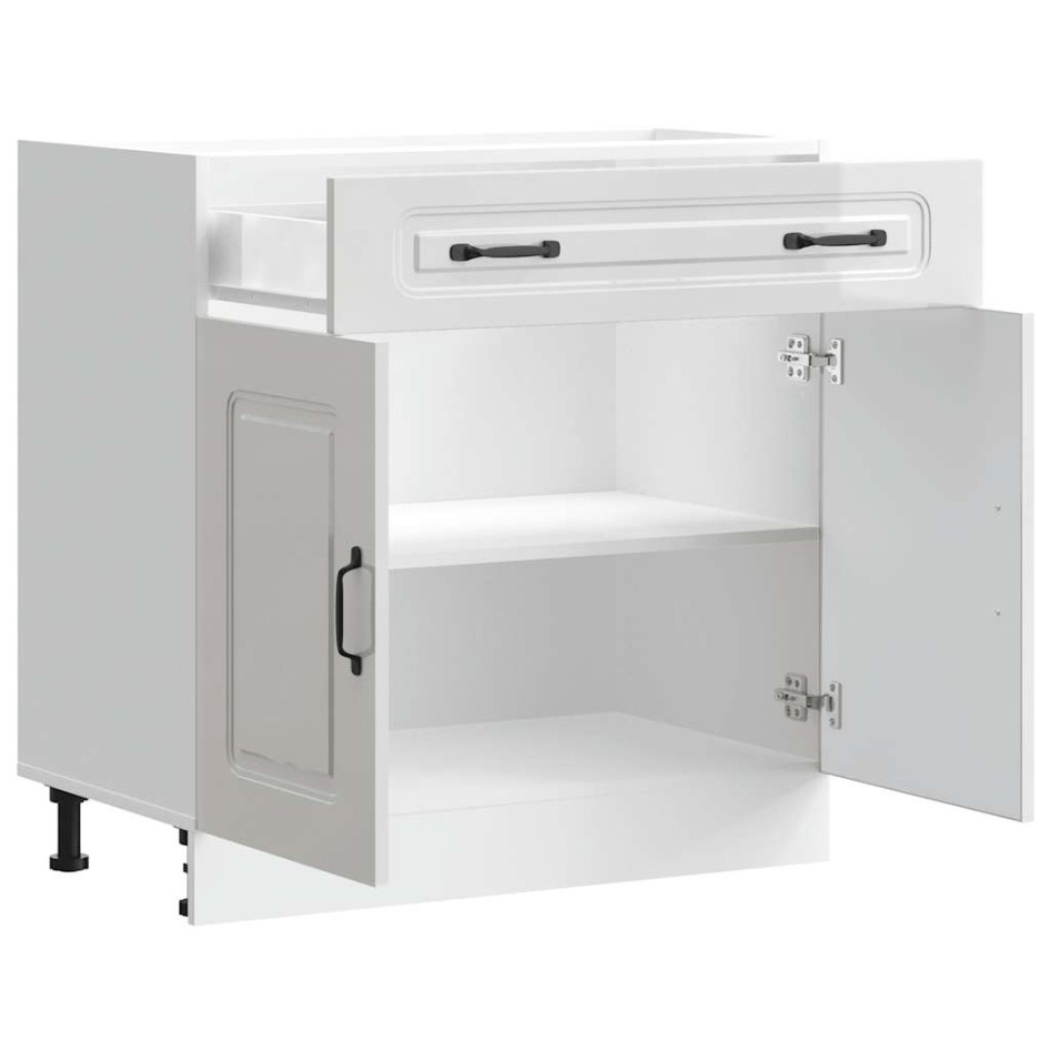 Mueble bajo cocina Kalmar madera ingeniería blanca alto