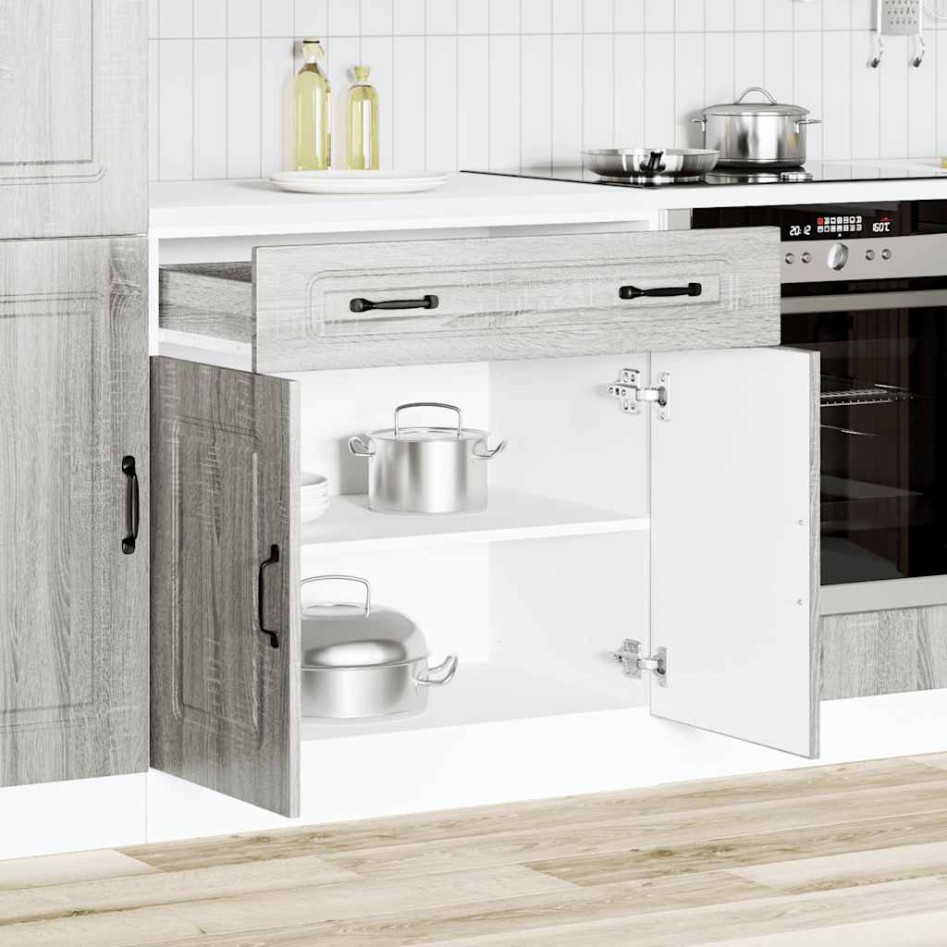 Mueble bajo de cocina Kalmar gris sonoma madera de