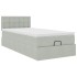 Estructura cama otomana colchón terciopelo gris claro