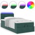 Estructura de cama otomana con colchón terciopelo verde