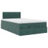 Estructura cama otomana colchón terciopelo verde