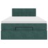 Estructura cama otomana colchón terciopelo verde