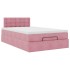 Estructura de cama otomana colchón terciopelo rosa