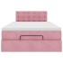 Estructura de cama otomana colchón terciopelo rosa