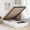 Estructura de cama otomana sin colchón blanco 100x200cm