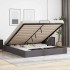 Estructura de cama otomana sin colchón gris 180x200